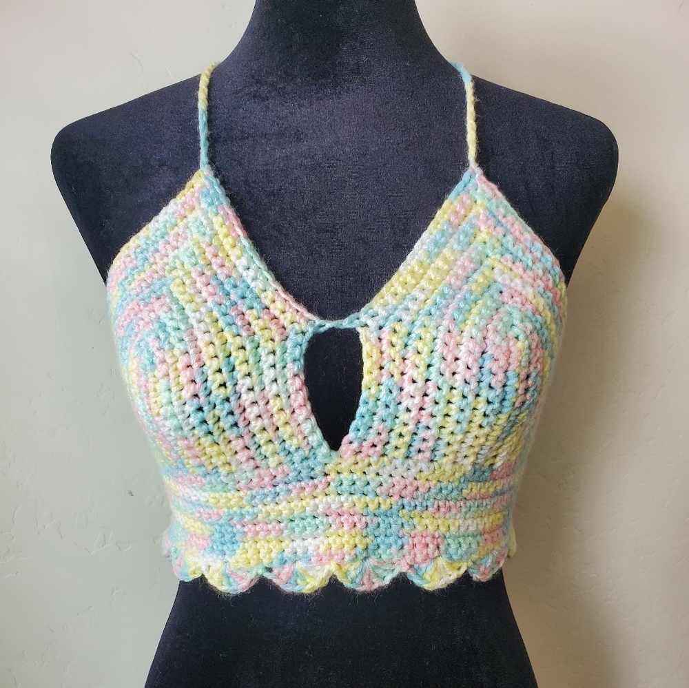 Crochet Rainbow Crop Top